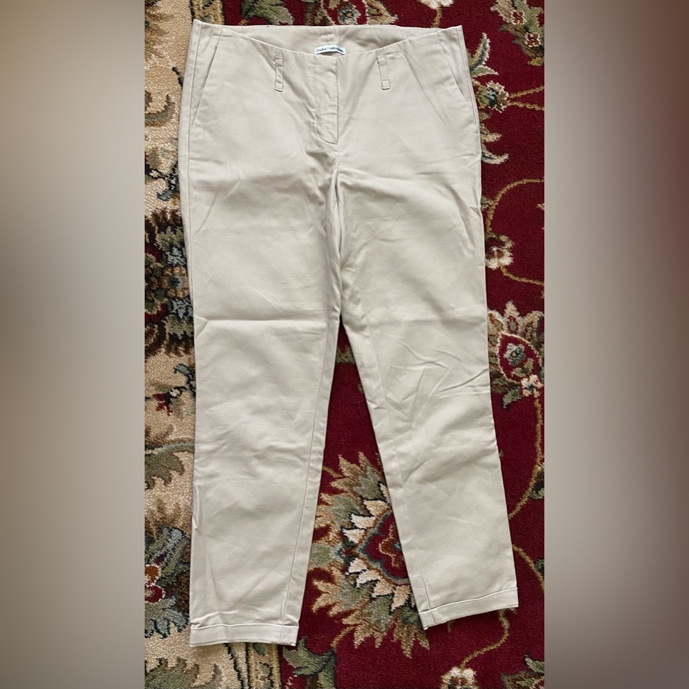 Khaki Straight-Leg Pants